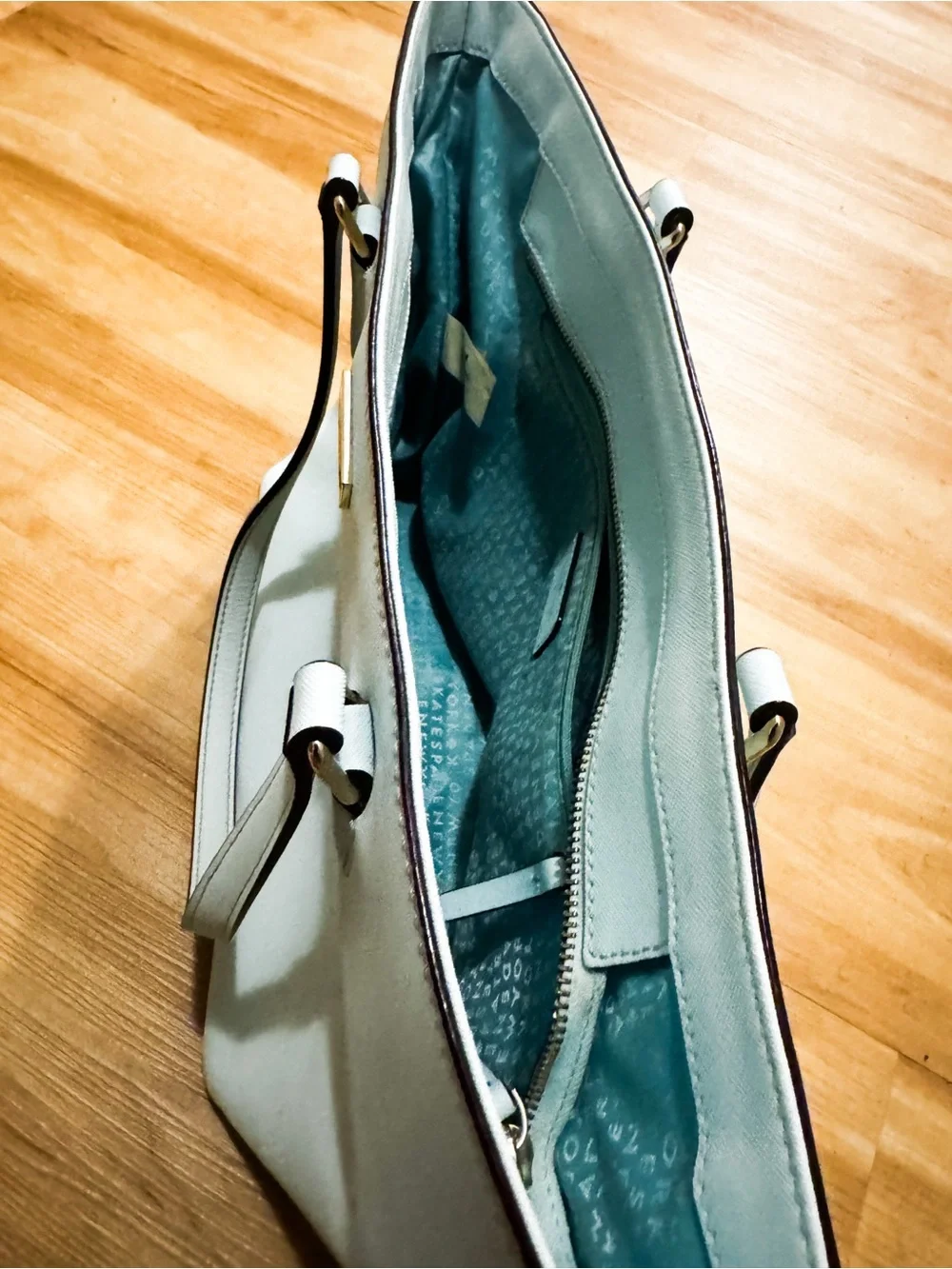Kate Spade New York Light Blue Saffiano Leather Tote Bag
